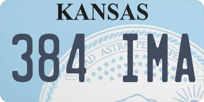 KS license plate 384IMA