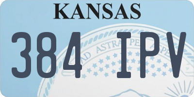 KS license plate 384IPV