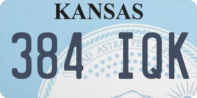 KS license plate 384IQK