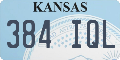 KS license plate 384IQL