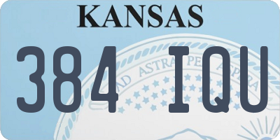KS license plate 384IQU
