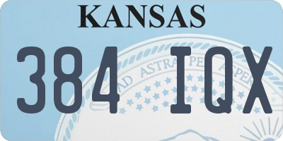 KS license plate 384IQX