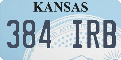 KS license plate 384IRB