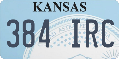 KS license plate 384IRC