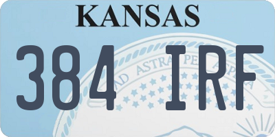 KS license plate 384IRF
