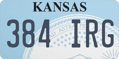 KS license plate 384IRG