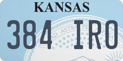 KS license plate 384IRO