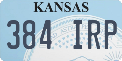 KS license plate 384IRP