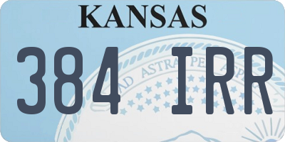 KS license plate 384IRR