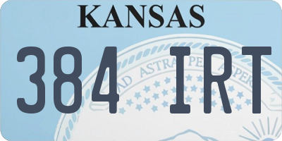 KS license plate 384IRT