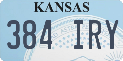 KS license plate 384IRY