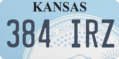 KS license plate 384IRZ