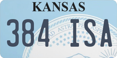 KS license plate 384ISA