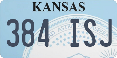 KS license plate 384ISJ