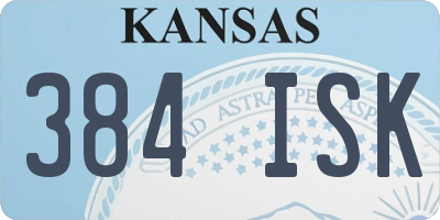KS license plate 384ISK