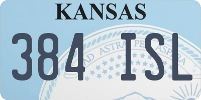 KS license plate 384ISL