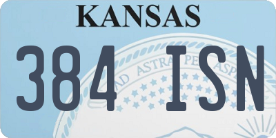 KS license plate 384ISN