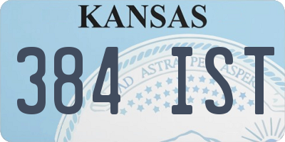 KS license plate 384IST