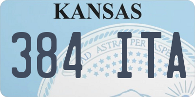 KS license plate 384ITA