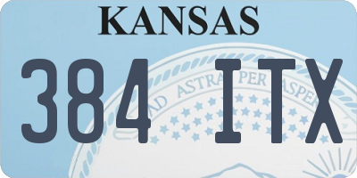 KS license plate 384ITX