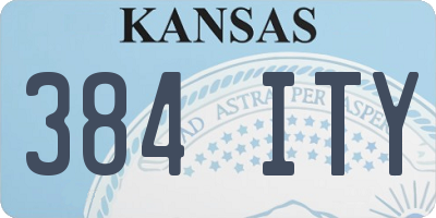 KS license plate 384ITY