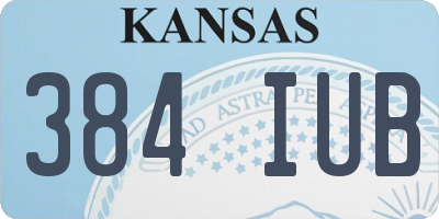 KS license plate 384IUB