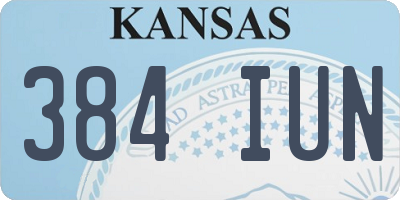 KS license plate 384IUN