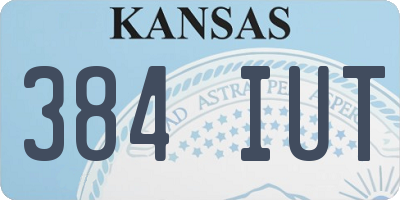 KS license plate 384IUT