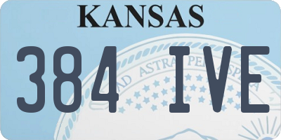 KS license plate 384IVE