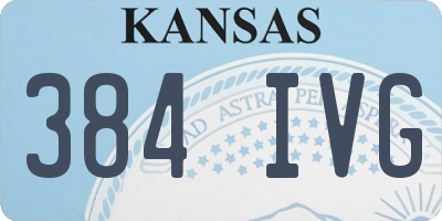 KS license plate 384IVG