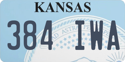 KS license plate 384IWA