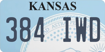 KS license plate 384IWD