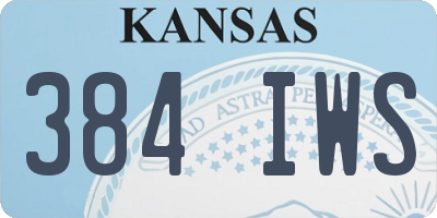 KS license plate 384IWS
