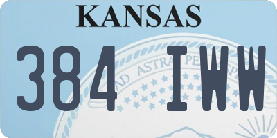 KS license plate 384IWW