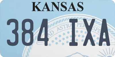 KS license plate 384IXA