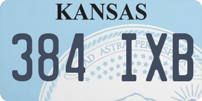 KS license plate 384IXB