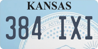 KS license plate 384IXI
