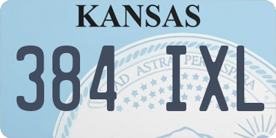 KS license plate 384IXL