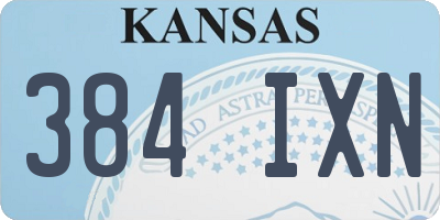 KS license plate 384IXN