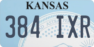KS license plate 384IXR