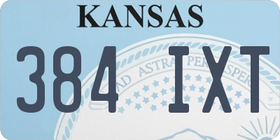 KS license plate 384IXT