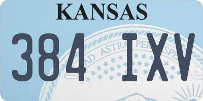 KS license plate 384IXV