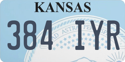 KS license plate 384IYR
