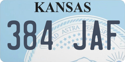 KS license plate 384JAF