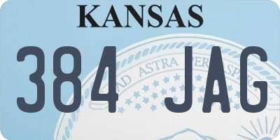 KS license plate 384JAG