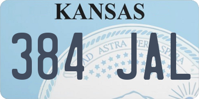 KS license plate 384JAL