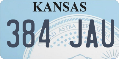 KS license plate 384JAU