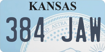 KS license plate 384JAW