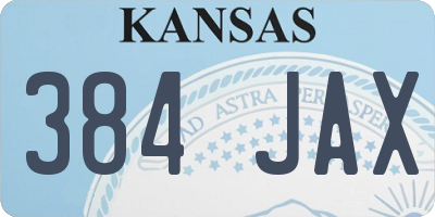 KS license plate 384JAX