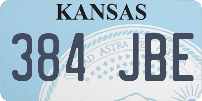 KS license plate 384JBE